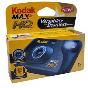 Kodak MAX HQ One-Time Use Camera 800 Film 27 Exp Vintage Decor‎ NIB